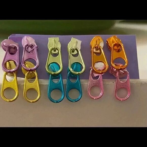 Zipper Stud Earrings   - Picture 2 of 2